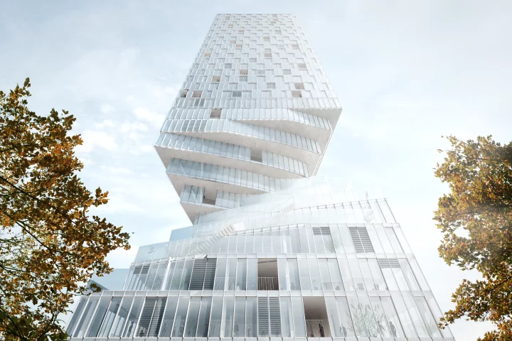 The mixed-use tower will rise to a height of 110 m (360 ft) (Image: MVRDV)