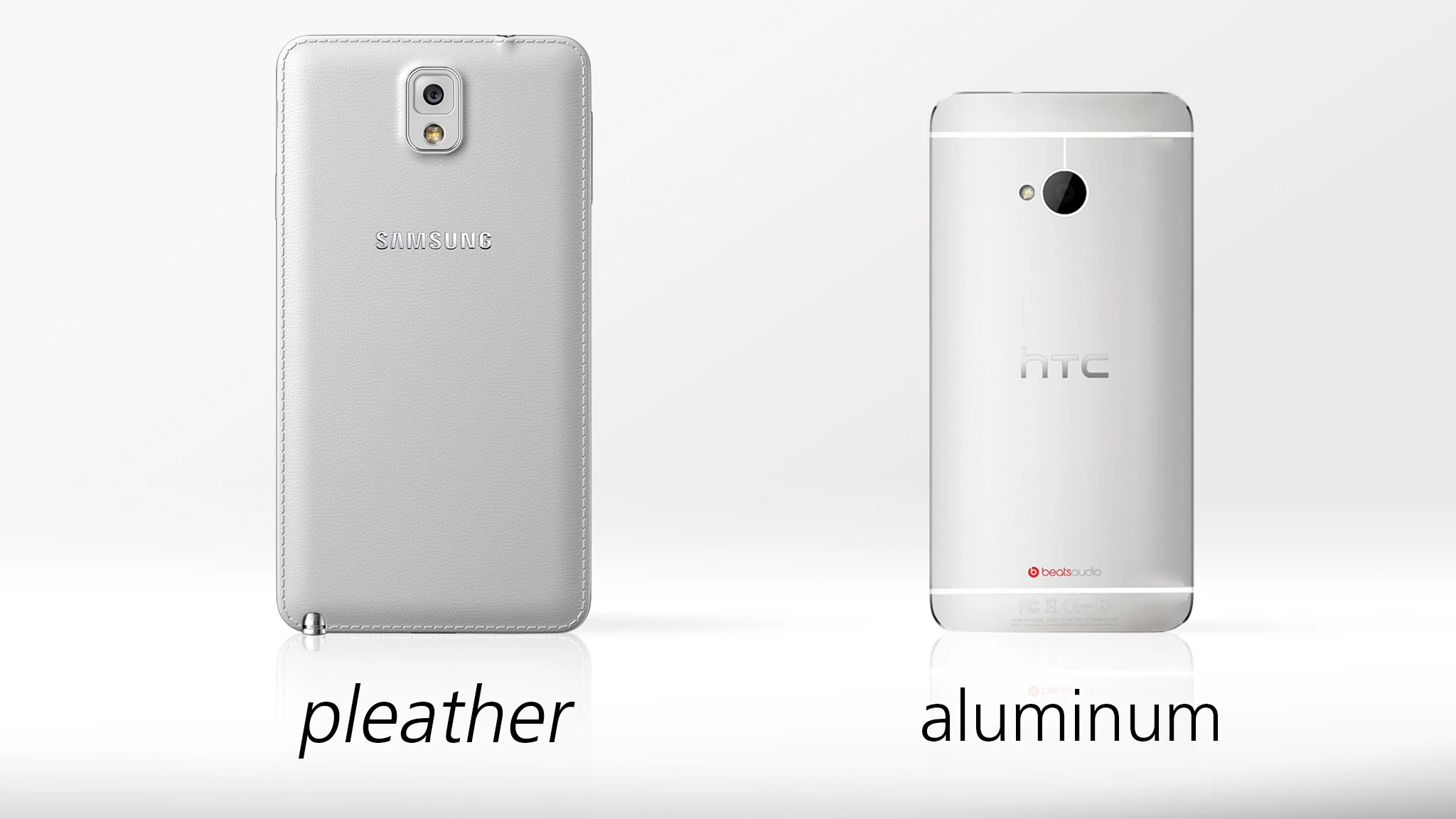 The Note 3 has a faux leather finish (complete with faux stitching)