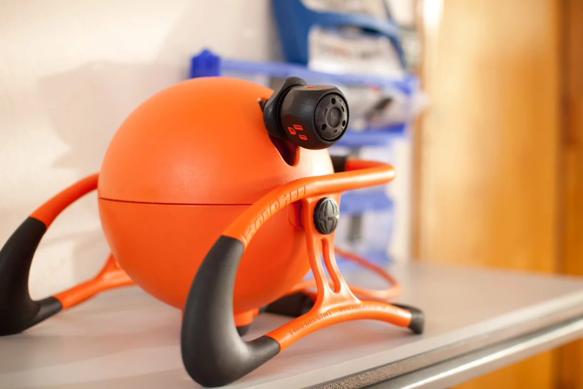 The RoboReel is a motorized extension cord winder, that incorporates several safety and convenience features