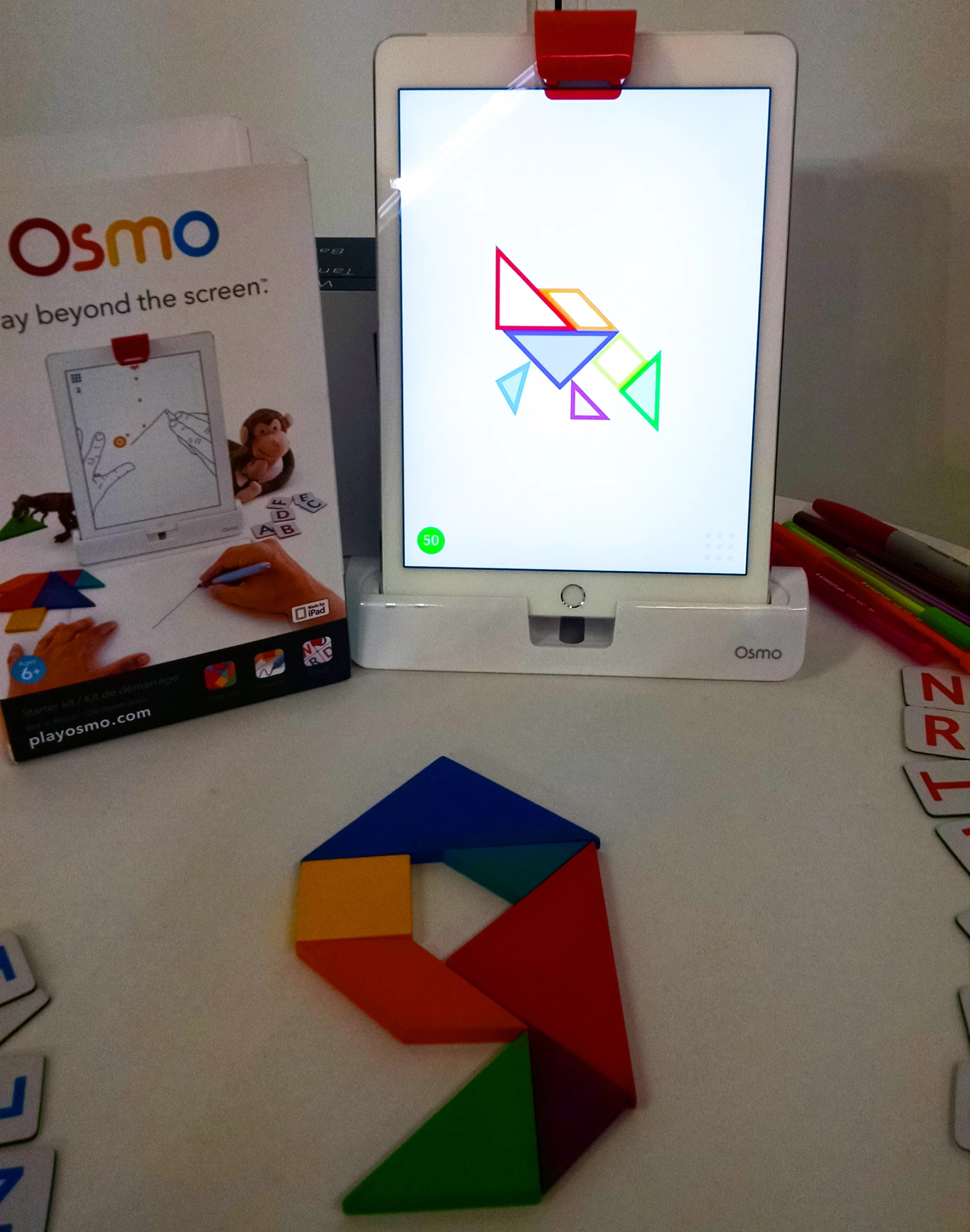Osmo uses a simple iPad camera mirror to bring real gameplay into the virtual world (Photo: C.C. Weiss/Gizmag)