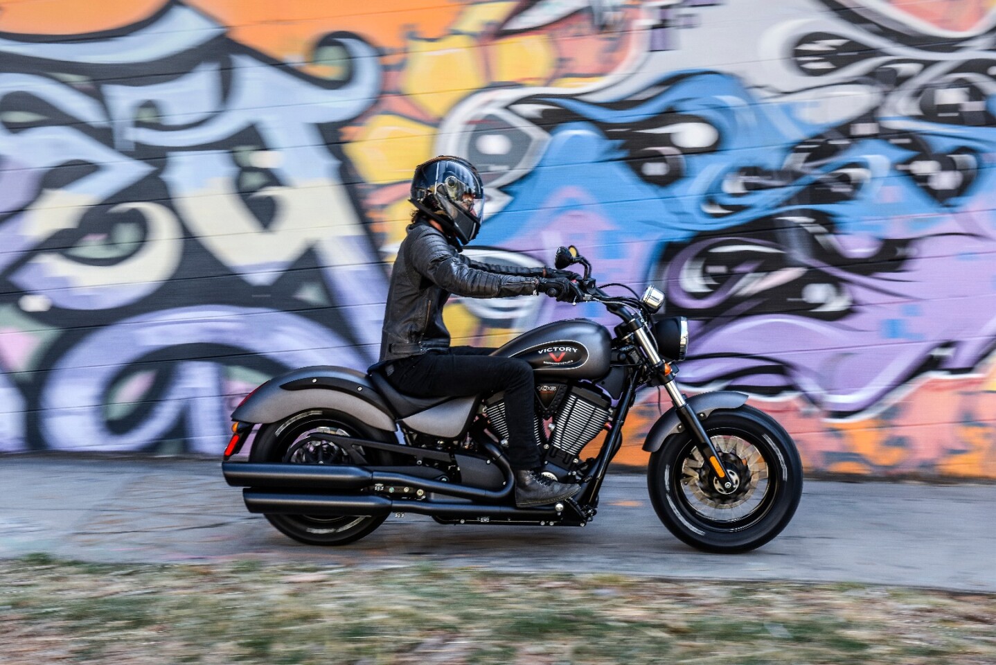 The 2017 Victory Gunner in Suede Titanium Metallic color