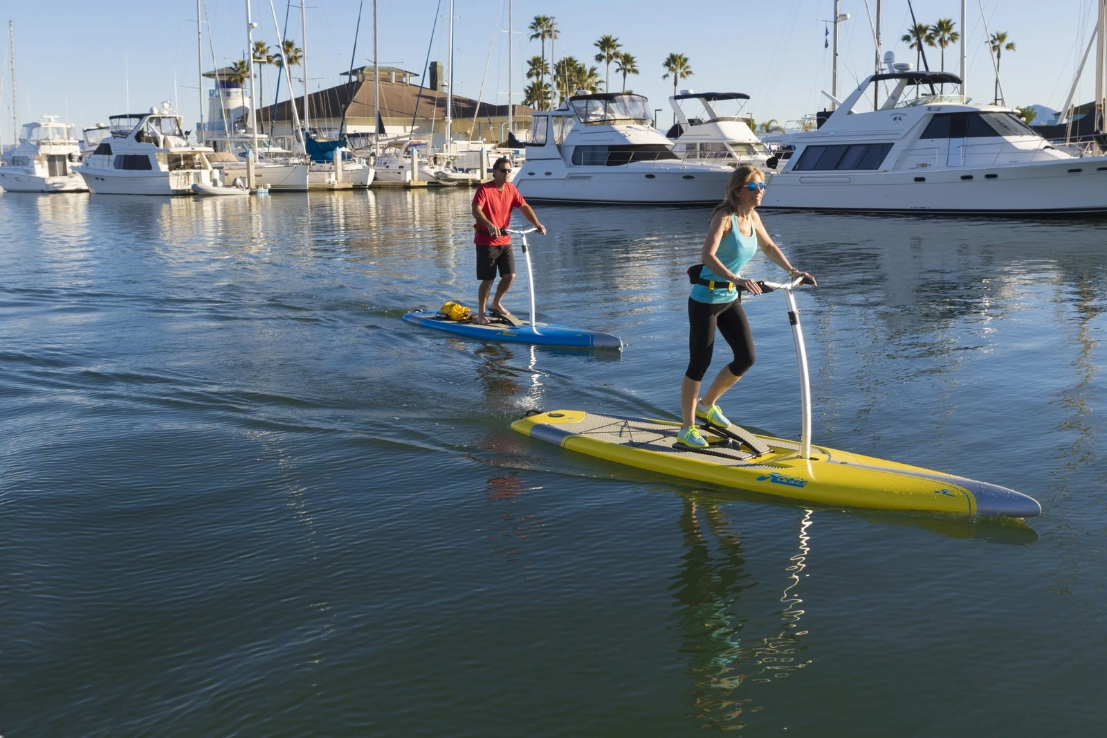 Users basically hop aboard and go for it like an elliptical trainer aficionado finally unleashed on the waterways