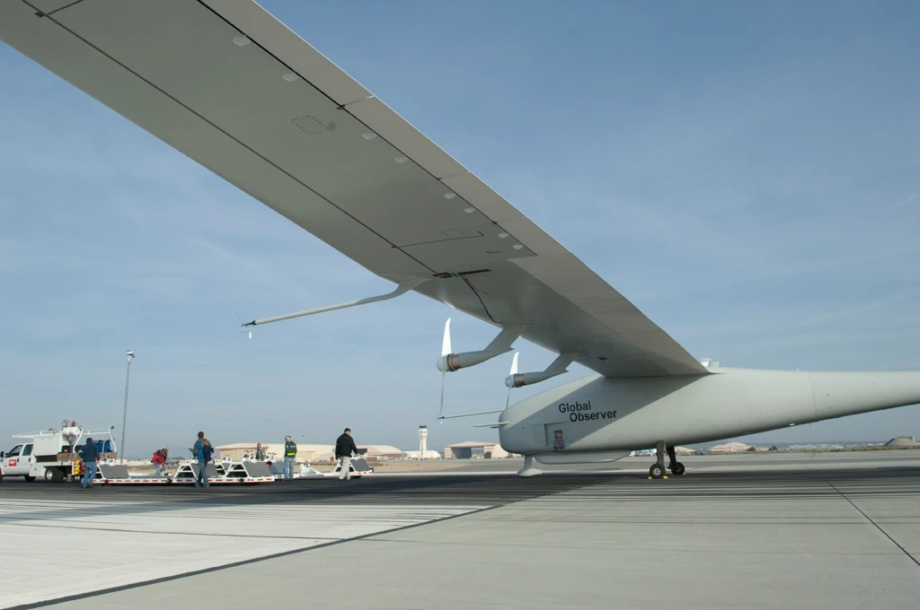 The Global Observer before its maiden flight in August 2010