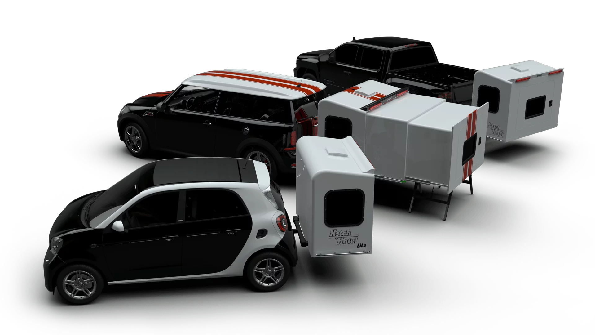 At 240 lb, the Hitch Hotel is a lightweight camper and cargo box