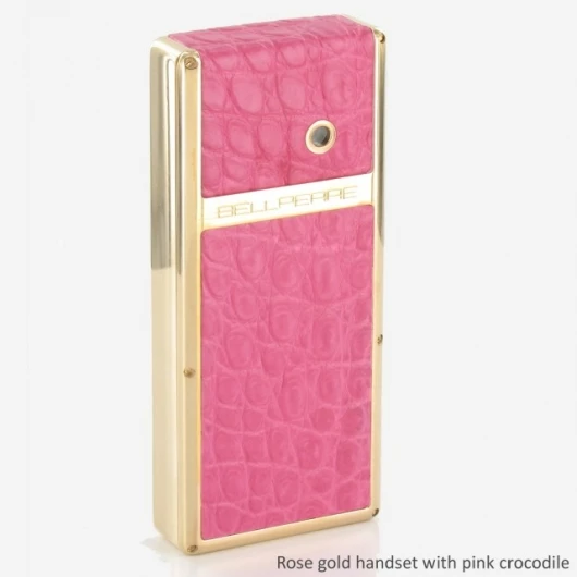 Pink Alligator Nero Gold