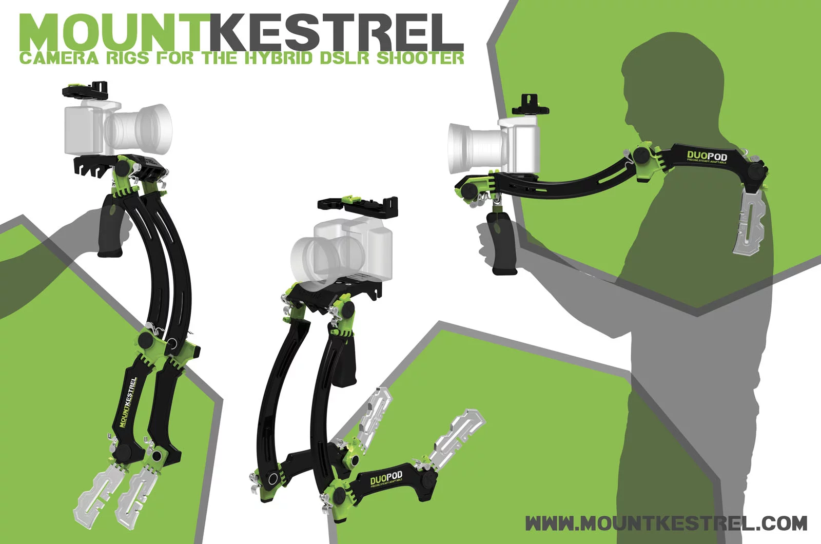 The concept Duopod DSLR stabilization rig for high definition movie recording