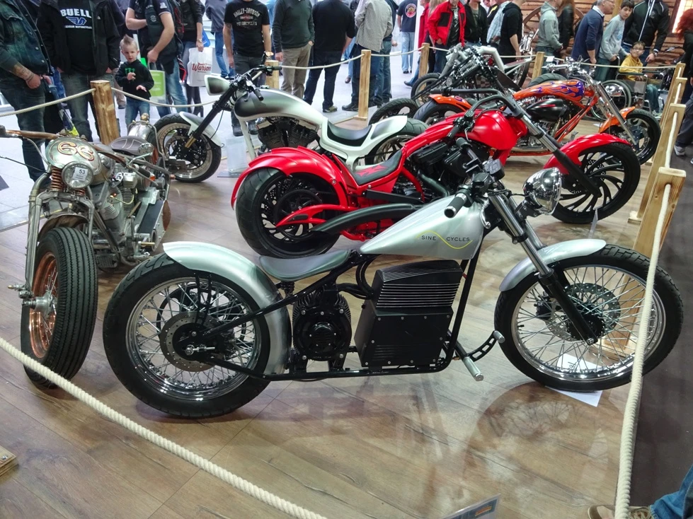 The Sine Cycles electric chopper at the 2015 Swiss Custom Bike Show