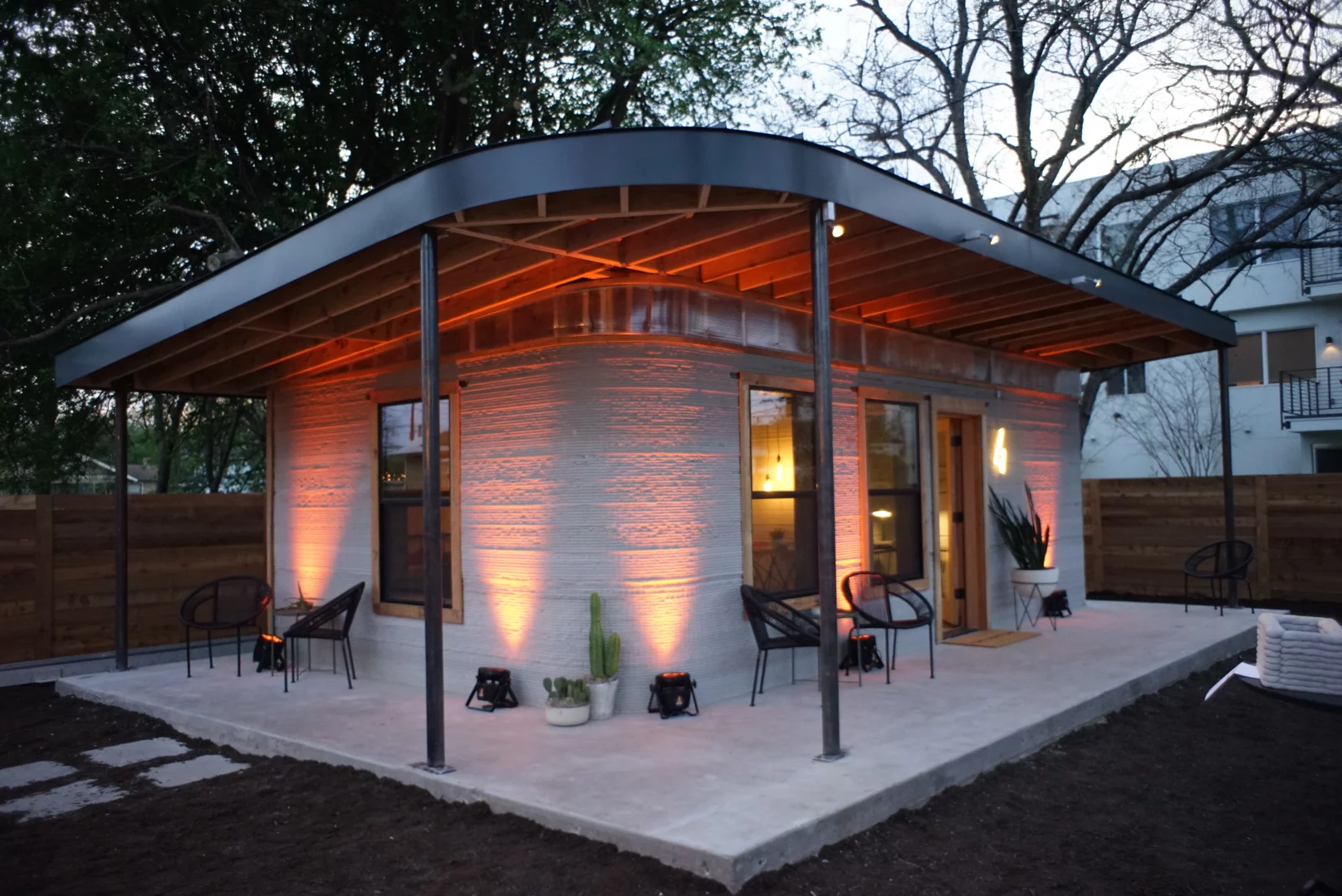 The 3D-printed home currently costs US$10,000 to produce but New Story and Icon aim to reduce this to $4,000
