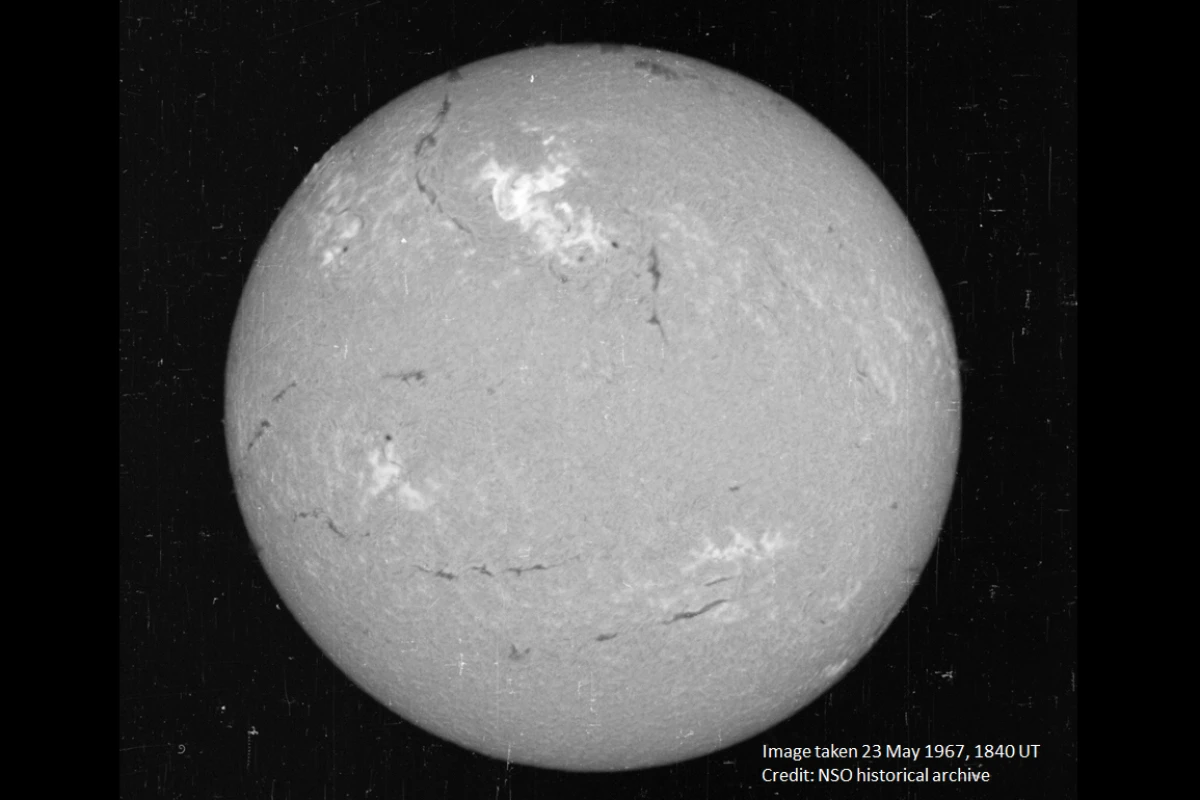 Image on the Sun captured on May 23, 1967