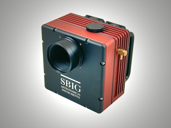 Front quarter view of the SBIG STT-8300M astrophotography camera (Photo: SBIG)