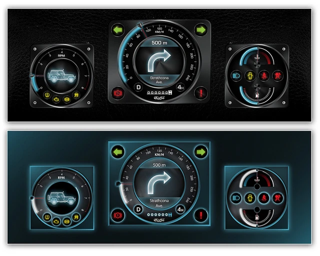 Two different skins for the instrument cluster