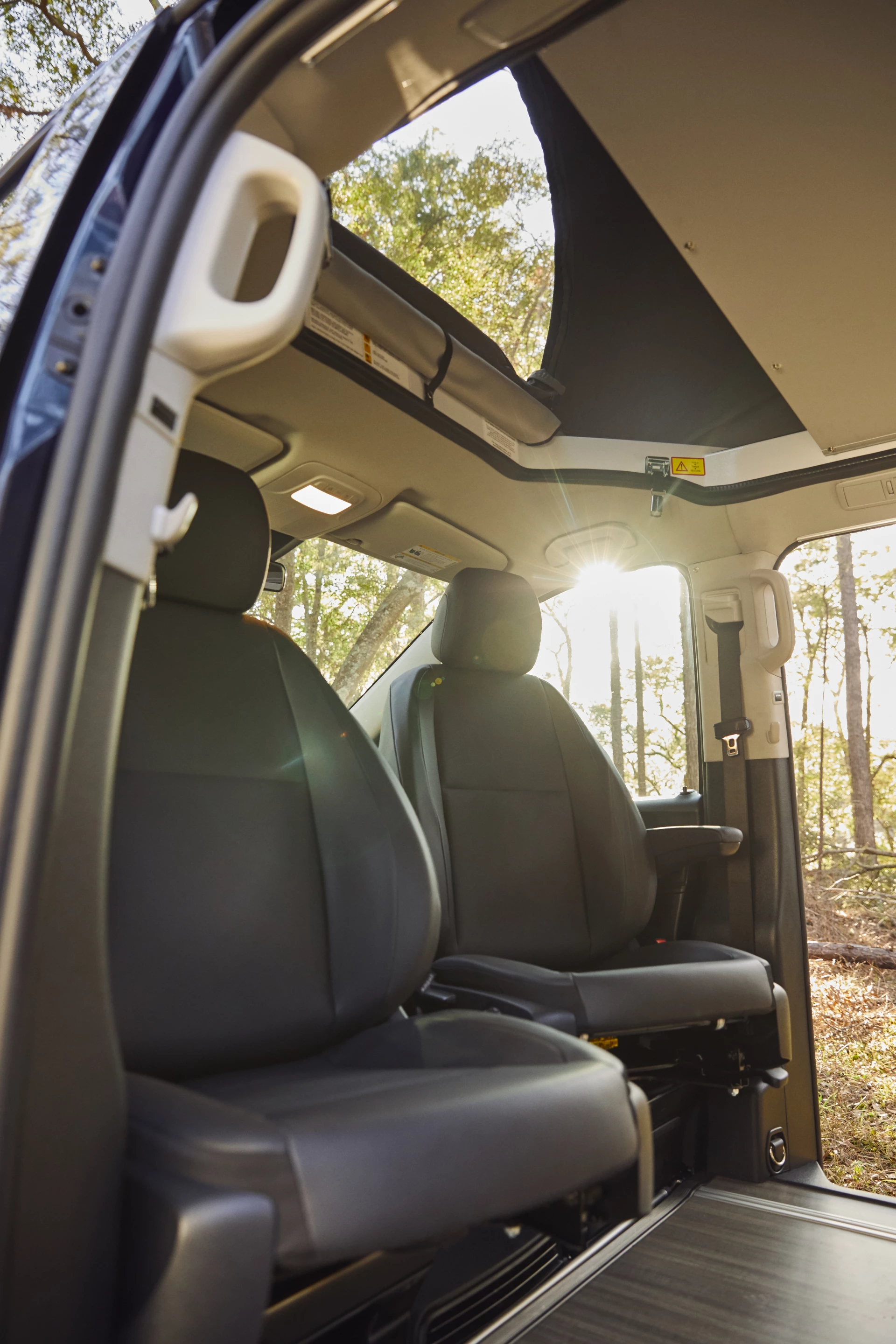 Swivel front seats come standard