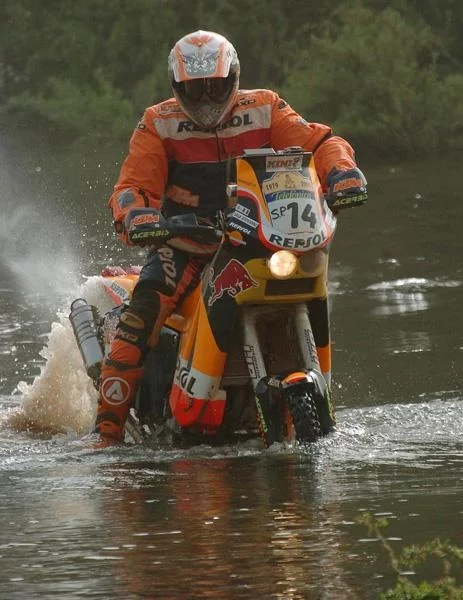 Sala's KTM during a river crossing. Pic - G. Soldano