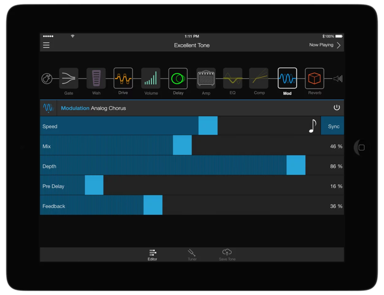 The AMPLIFi Remote app can be used to create custom presets by choosing from over 70 amp models, more than 100 digital effects and 20+ speaker cabinets