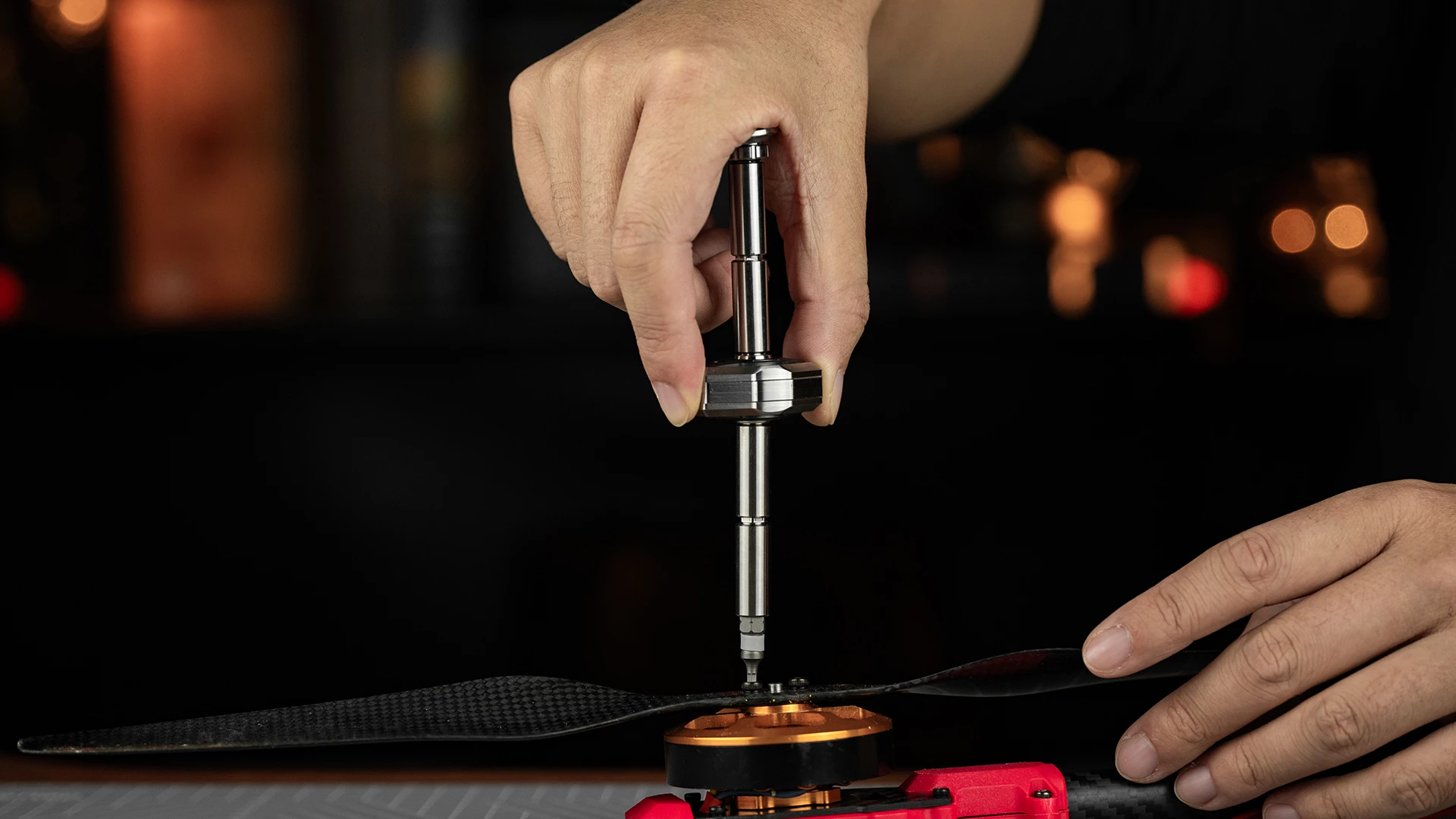 The ratchet set up as a long driver