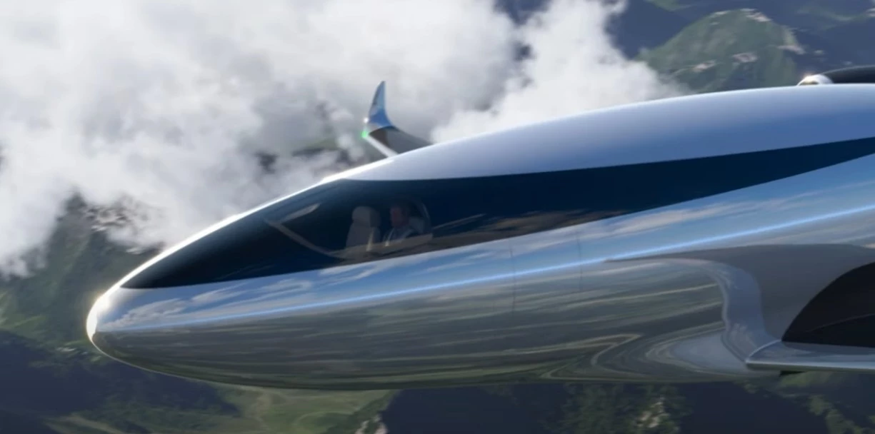 The cockpit has the only way to directly look out of the plane