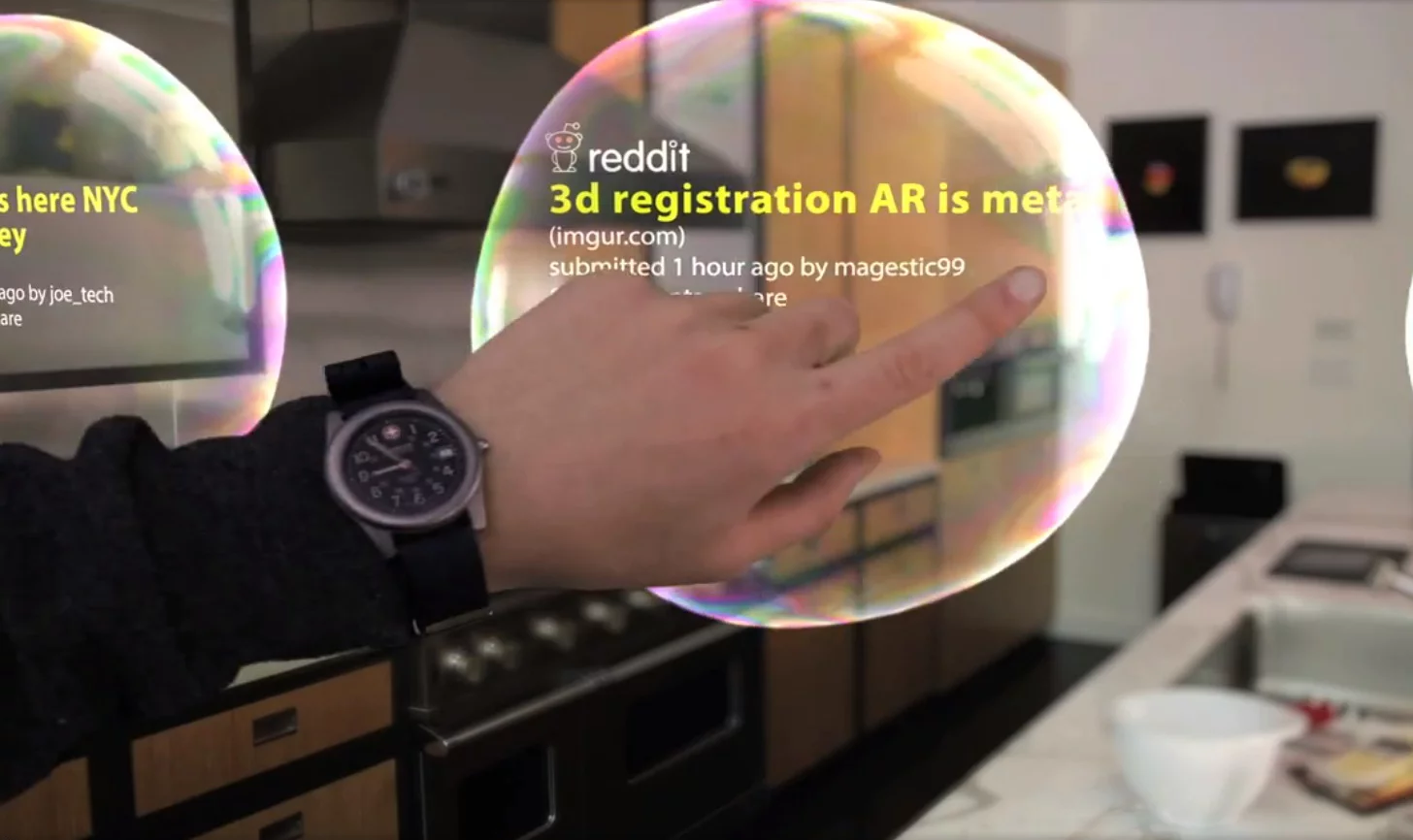 meta's gesture-controlled augmented reality glasses in use with 3D applications