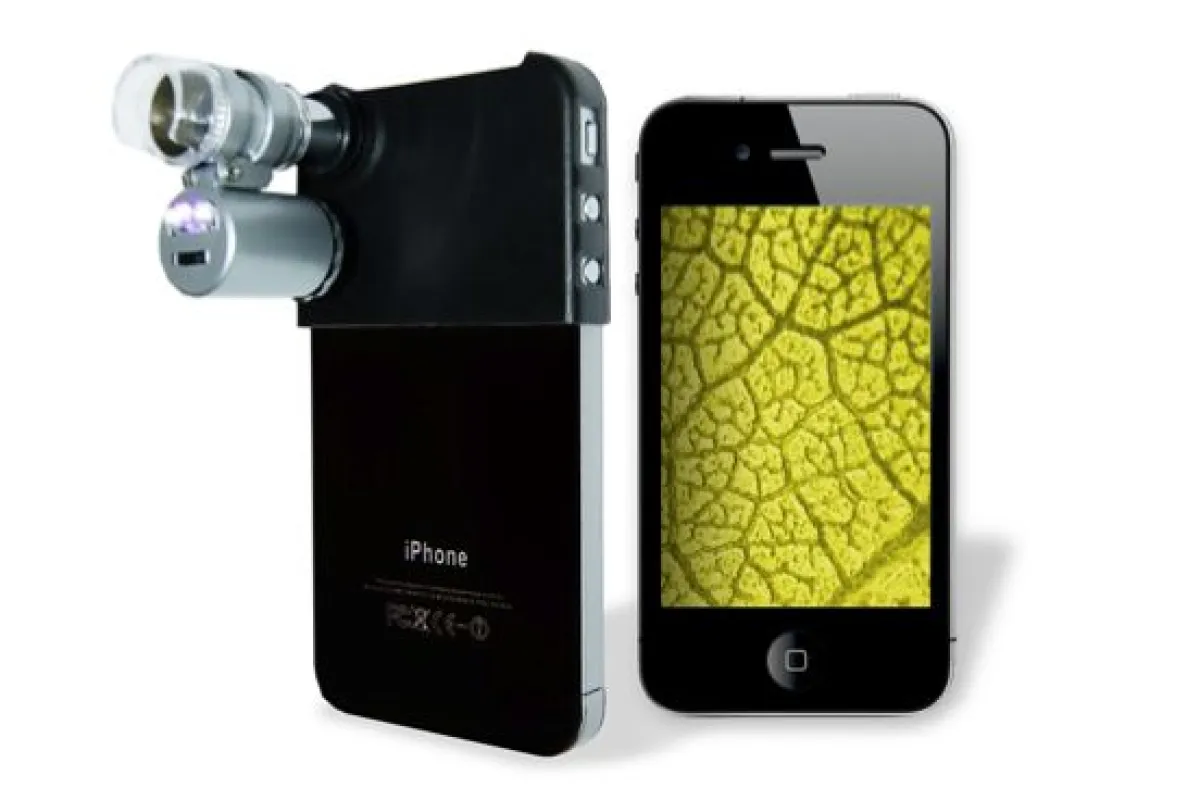 The Mini Microscope for iPhone allows the camera of an iPhone 4 to get close-up images of tiny objects (Photo: Firebox)