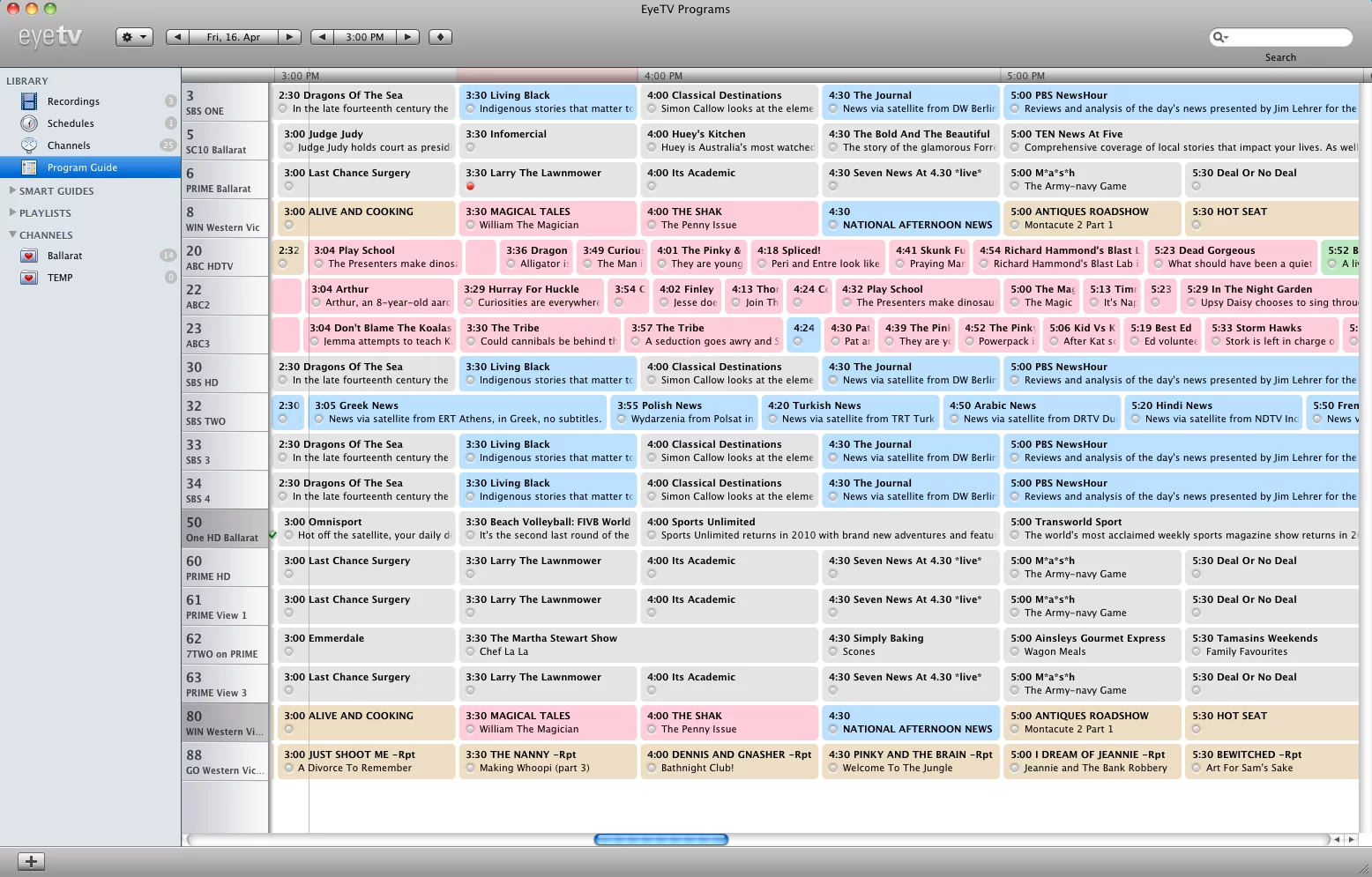 The easy to use EyeTV software