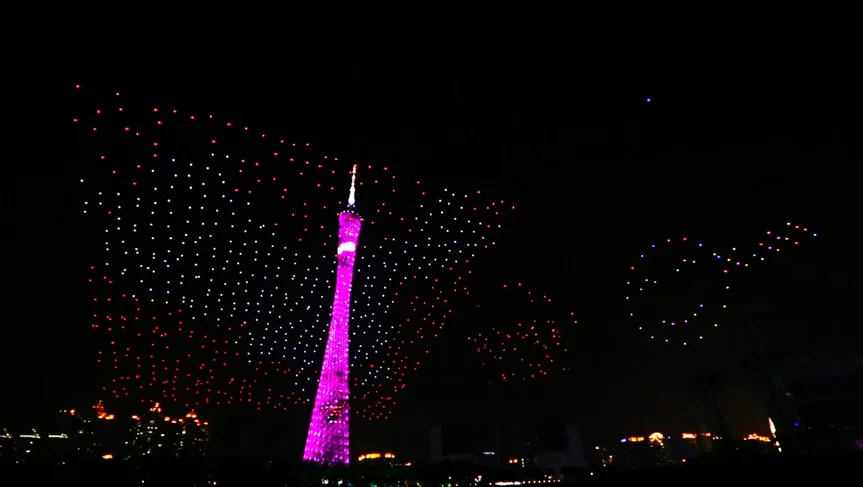 The drones create a map of China