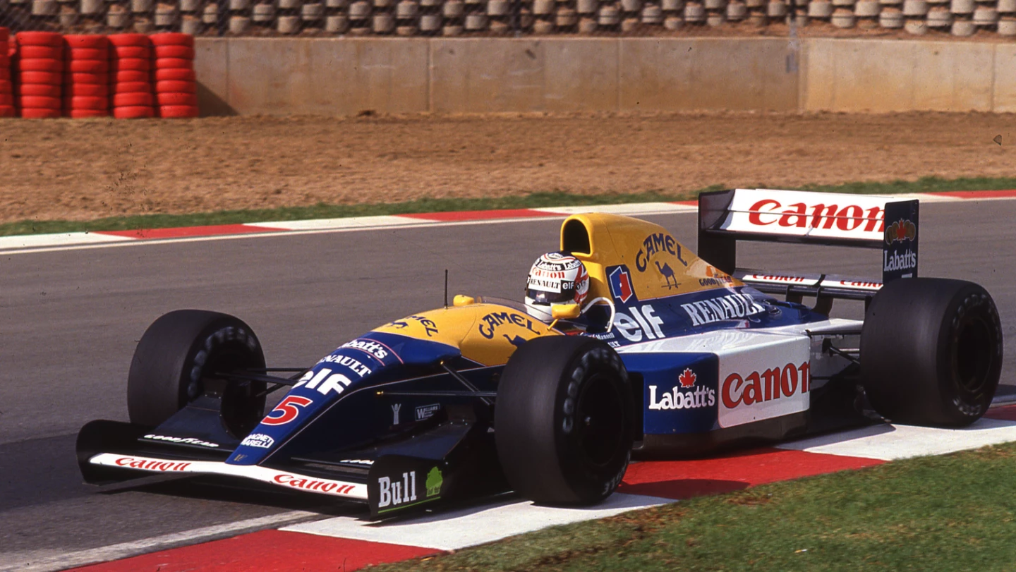 The Williams-Renault FW15B dominated the 1992 F1 Championship seasonfrom the outset, debuting at the South African Grand Prix at Kyalami where Mansell won the race in the auction car quite easily, while Ricardo Patrese completed a Williams 1–2 ahead of Ayrton Senna, Michael Schumacher, Gerhard Berger and Johnny Herbert.