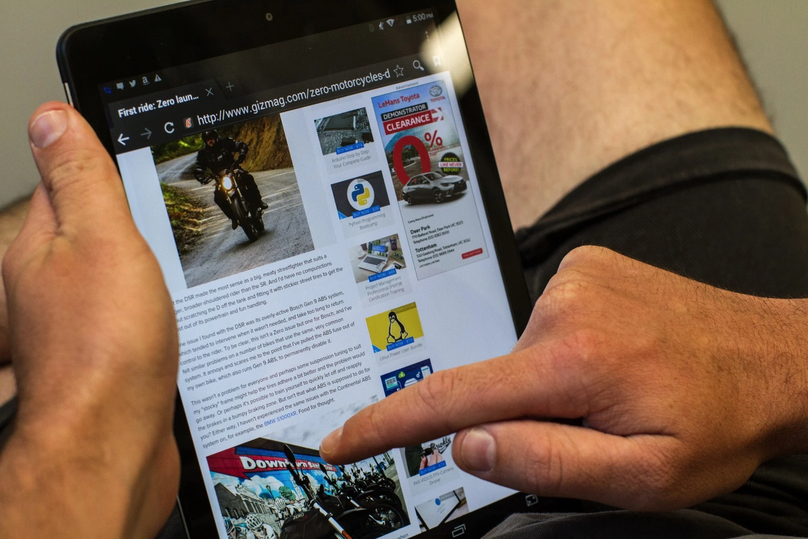 The 10-inch Recipe Reader HD+ runs on a customized Android Amazon App Store interface