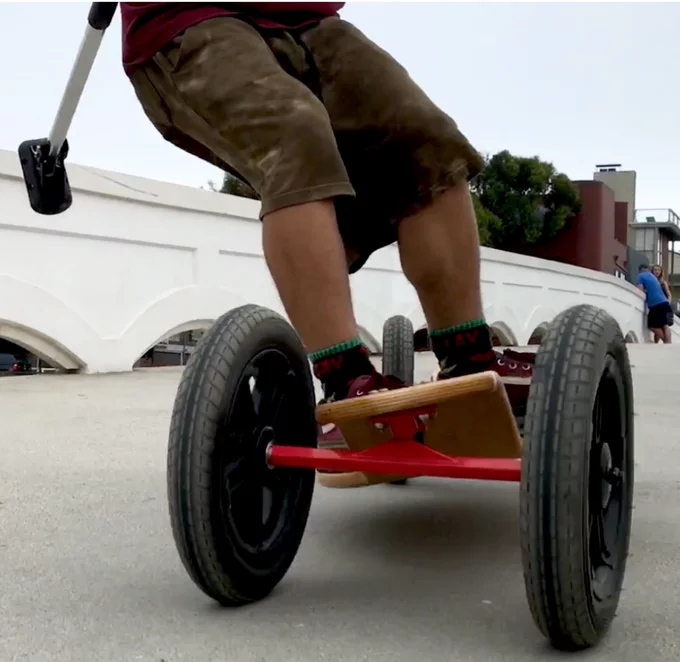 The SlingBoard 2.0 features 12-inch air-filled tires wrapped around custom aluminum rims
