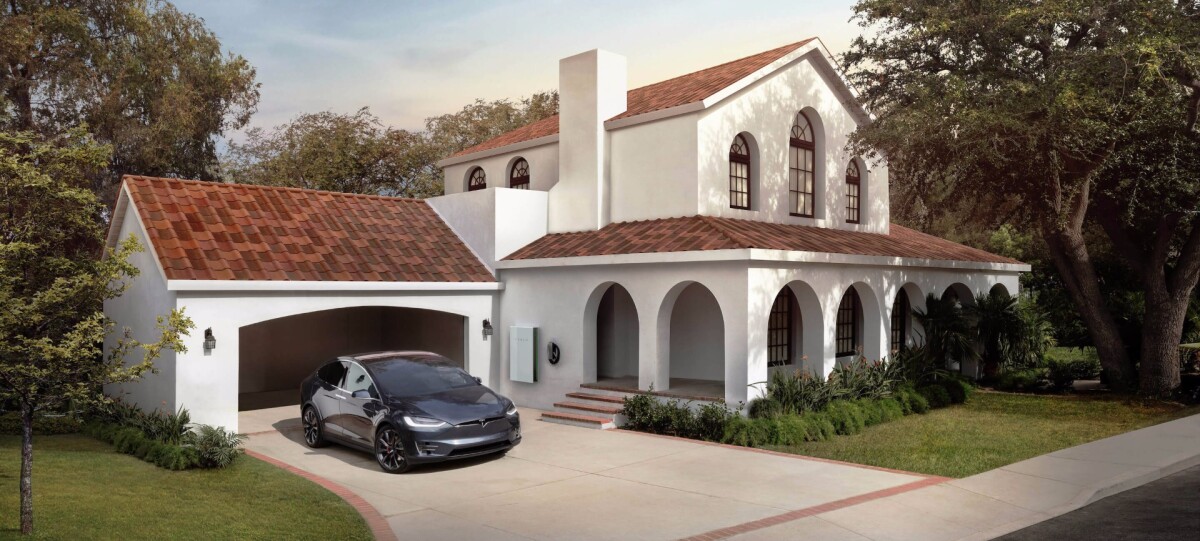 Tesla's Solar Roof consists of regular-looking roof tiles that come in two forms, ones that house hidden solar cells inside and ones that don't