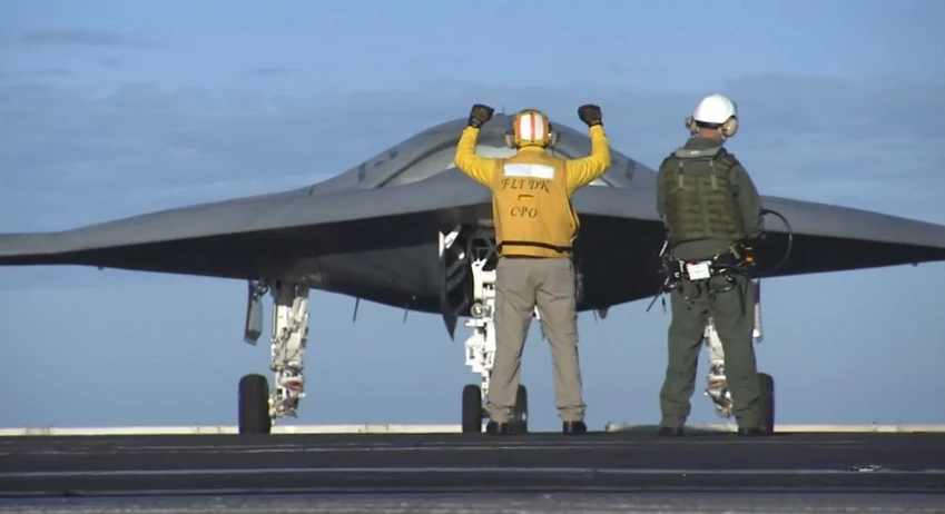 Smooth moves: the X-47B UAV moves with all the precision required aboard an aircraft carrier