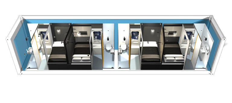 Snoozebox has a two-rooms-per-container Luxury room in the works