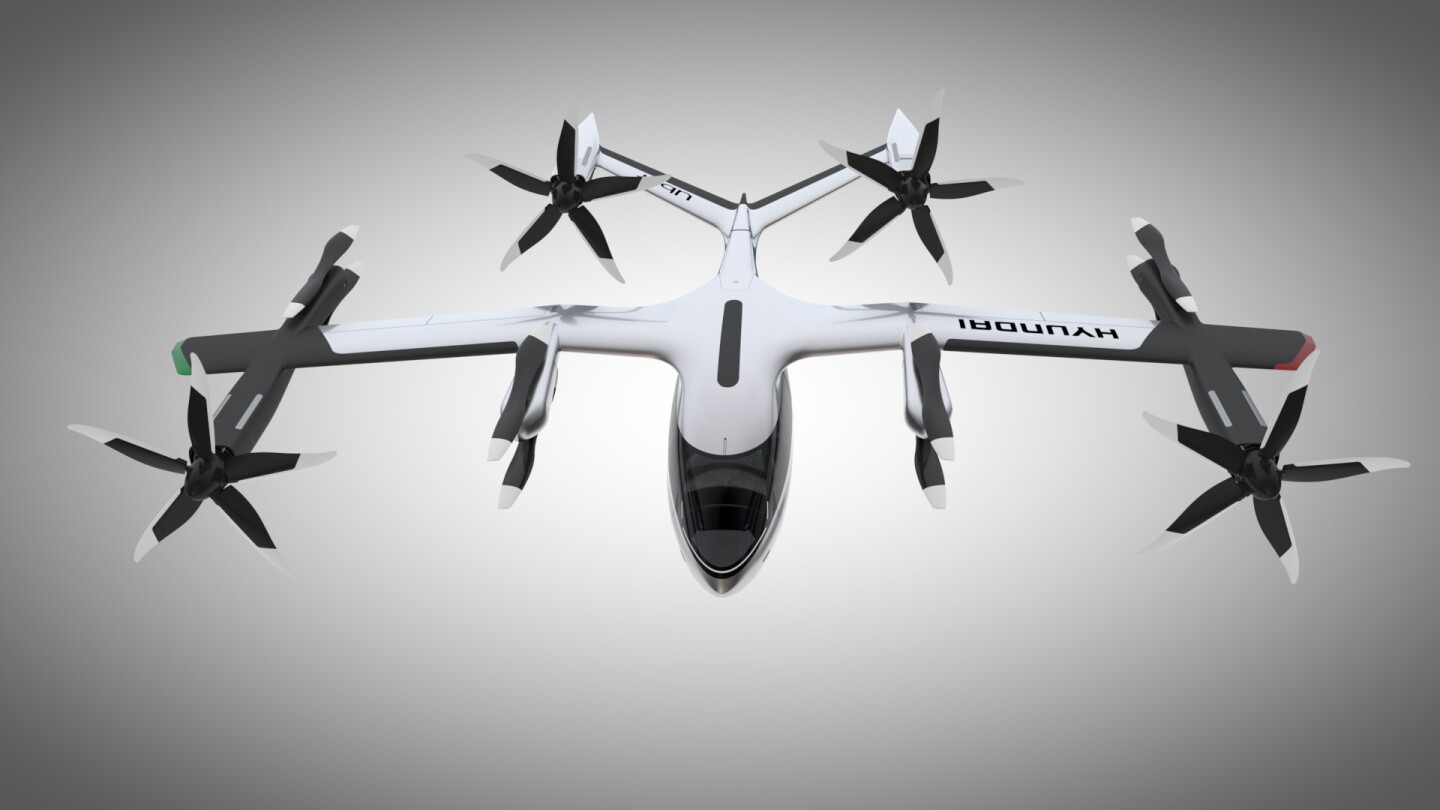 The SA-1's four propellers swing up for vertical take-off and landing