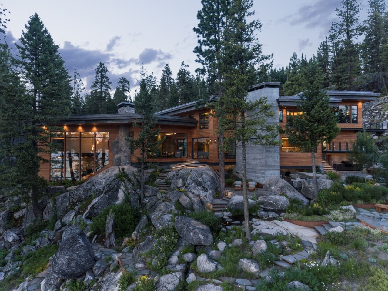 The Cliff House, by McCall Design & Planning, is finished with a teak facade