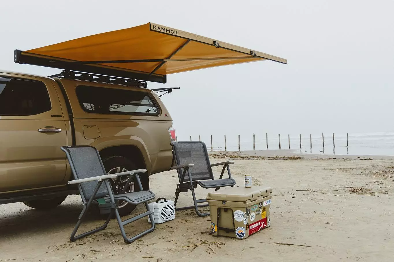 The big advantage of a fast-deploy freestanding awning is that it works conveniently whether you're pulling over for a quick lunch or camping out for days