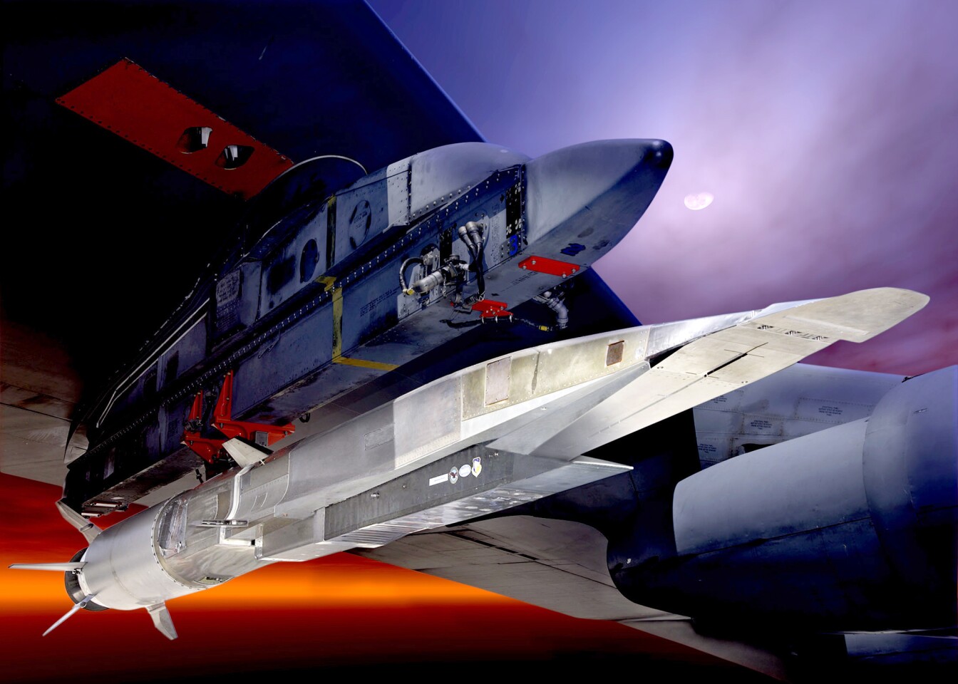 X-51a Waverider on wing of a B-52 (Inage: U.S. Air Force)