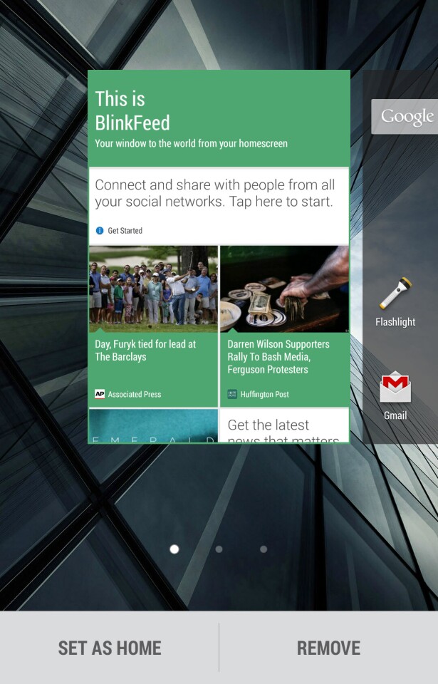 You have the option of removing BlinkFeed from the One M8