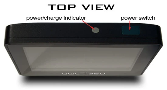 Top view of the Owl 360's monitor