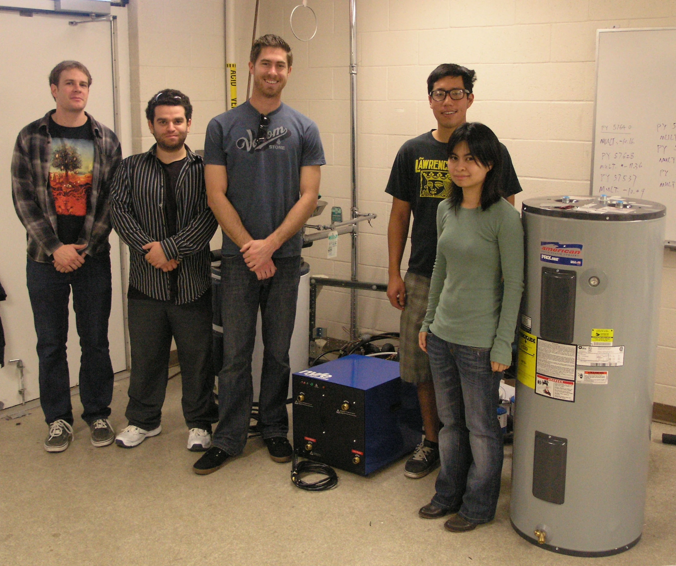 The UCSD students who tested the prototype water heater system