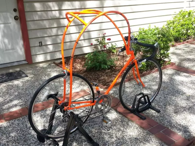The prototype is built around a 1988 Schwinn road bike