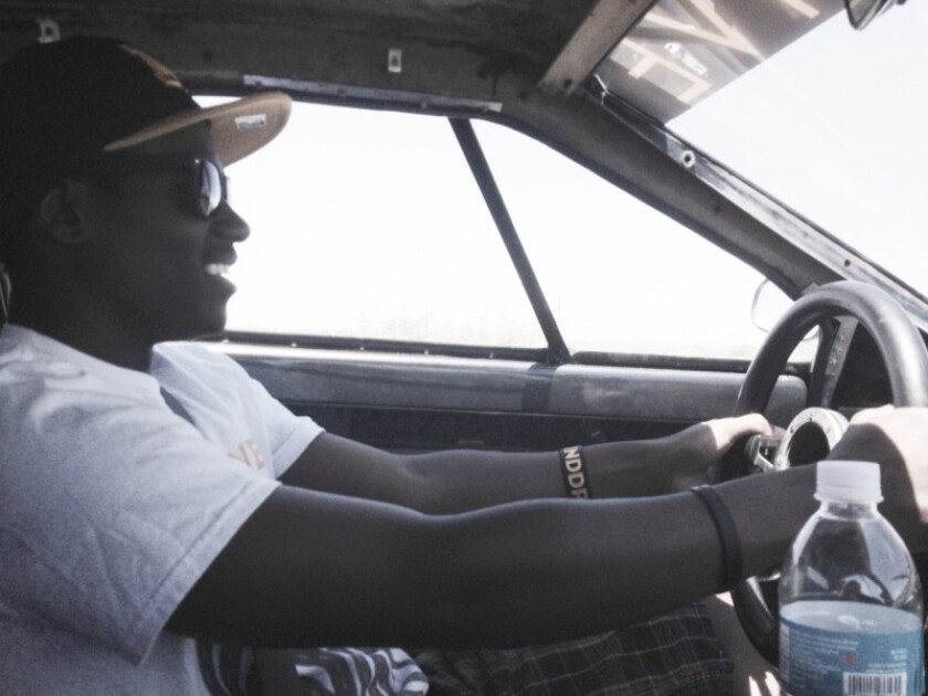 MINDDRIVE student Elias Williams got the chance to get in the driver's seat of the sporty electric Lotus from Willcox, Arizona to Lordsburg, New Mexico