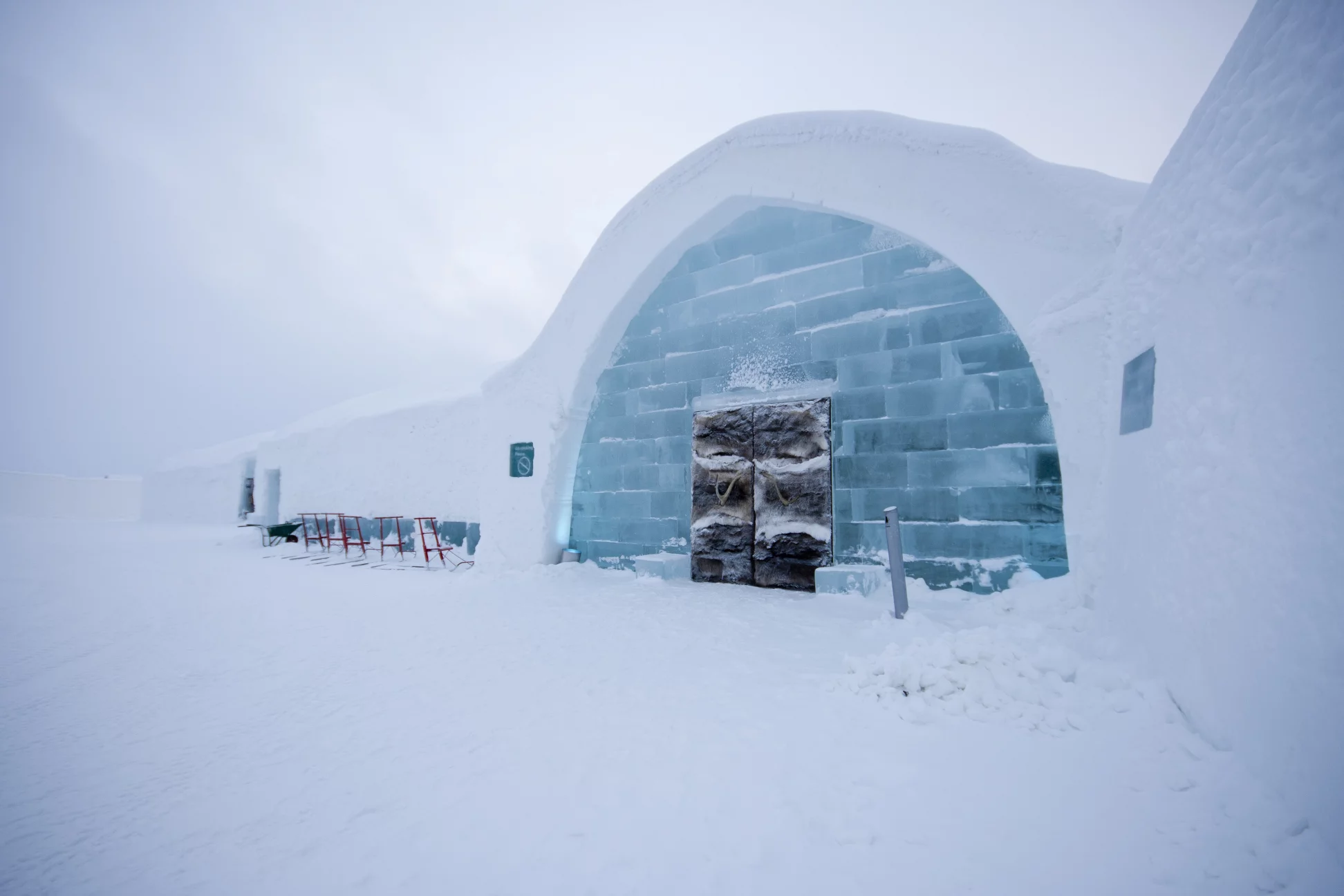 The Icehotel's construction took six weeks and it will be in place until April