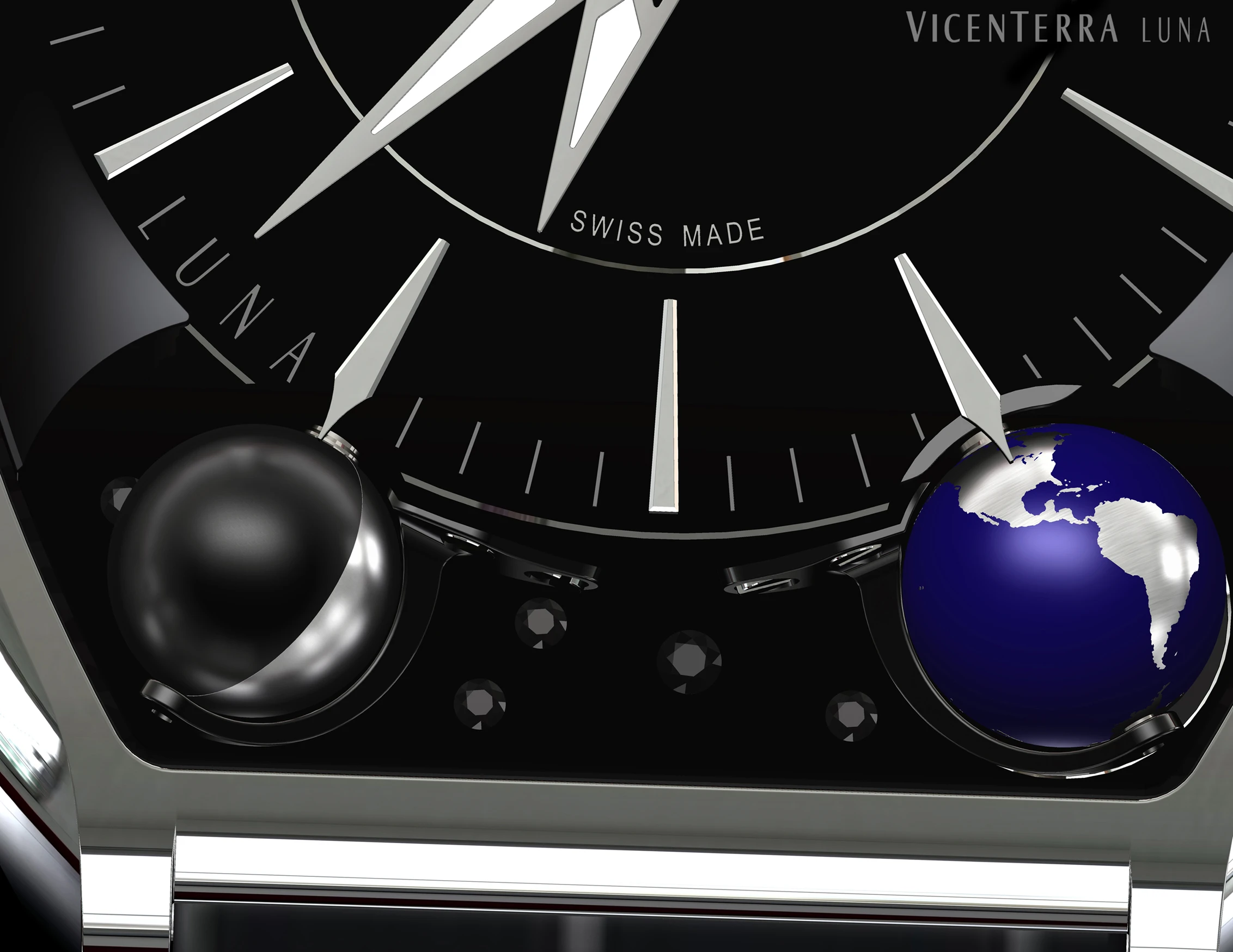 The Vicenterra Luna volume 1 has a satin-finish dial