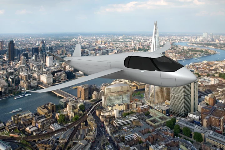 Artist's impression of the Krossblade SkyCruiser over London