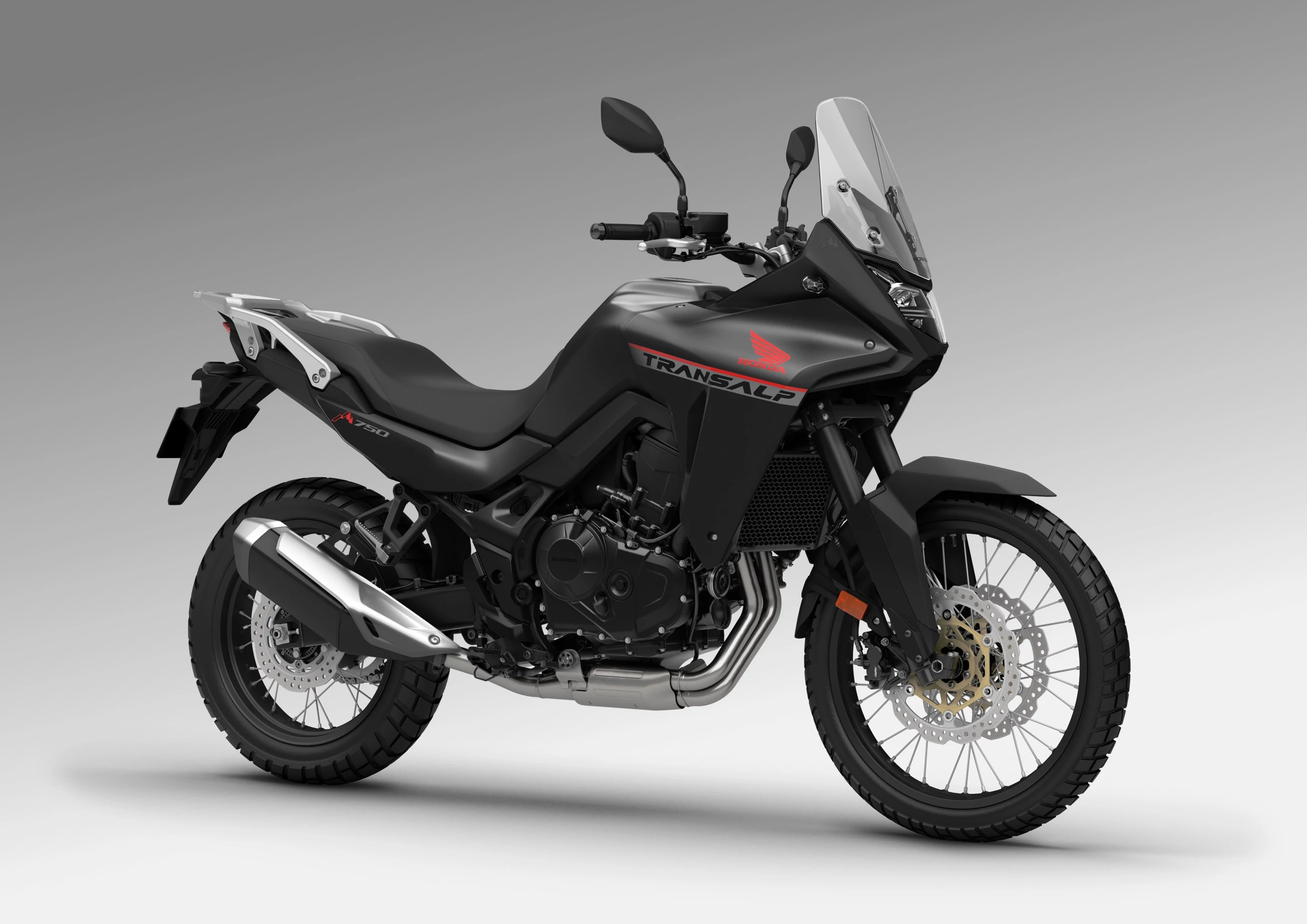 The 2023 Honda XL750 Transalp in matte ballistic black color