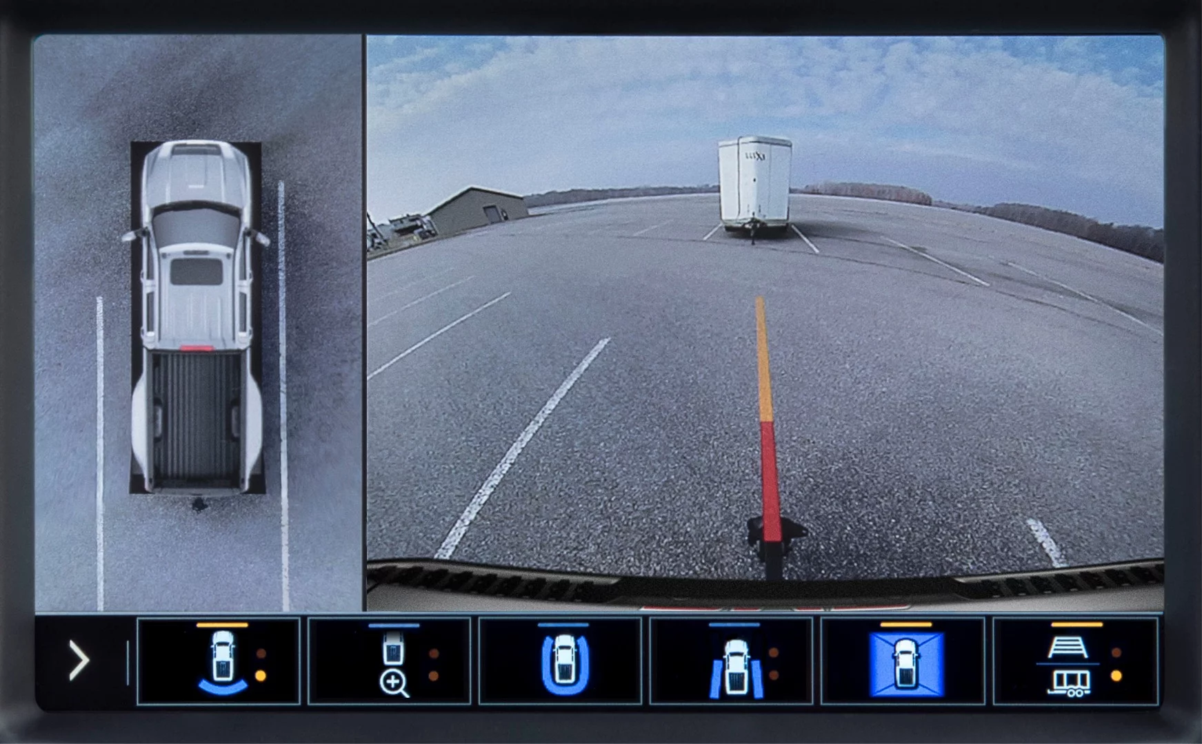 Top down and reversing camera view