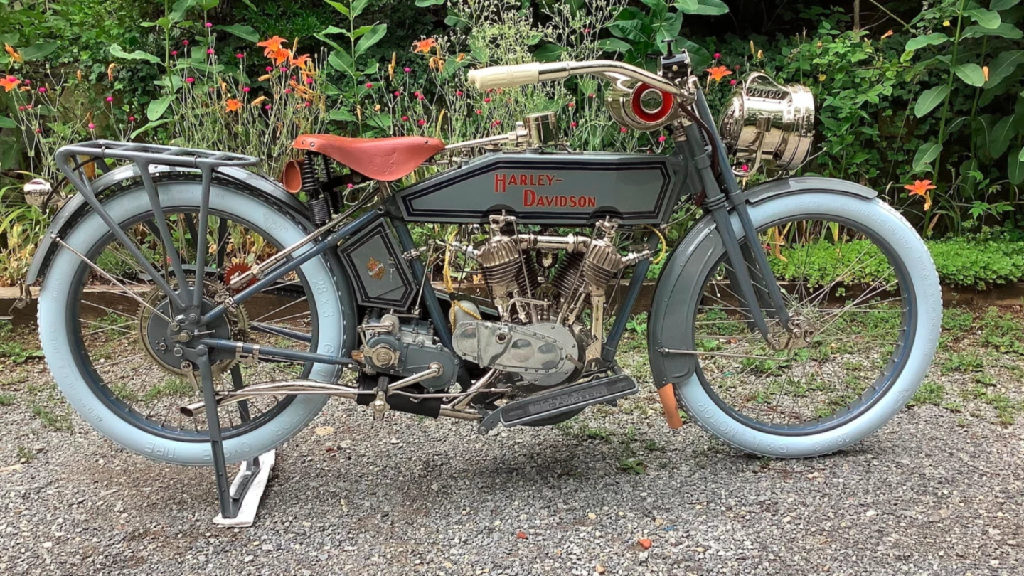 This 1915 Harley-Davidson Model 11-F went to auction during Monterey Car Week with Mecum Auctions (Lot F96) on 13-August-2021 with an official estimate of $85,000 to $100,000 and was bid to $65,000 before being passed in