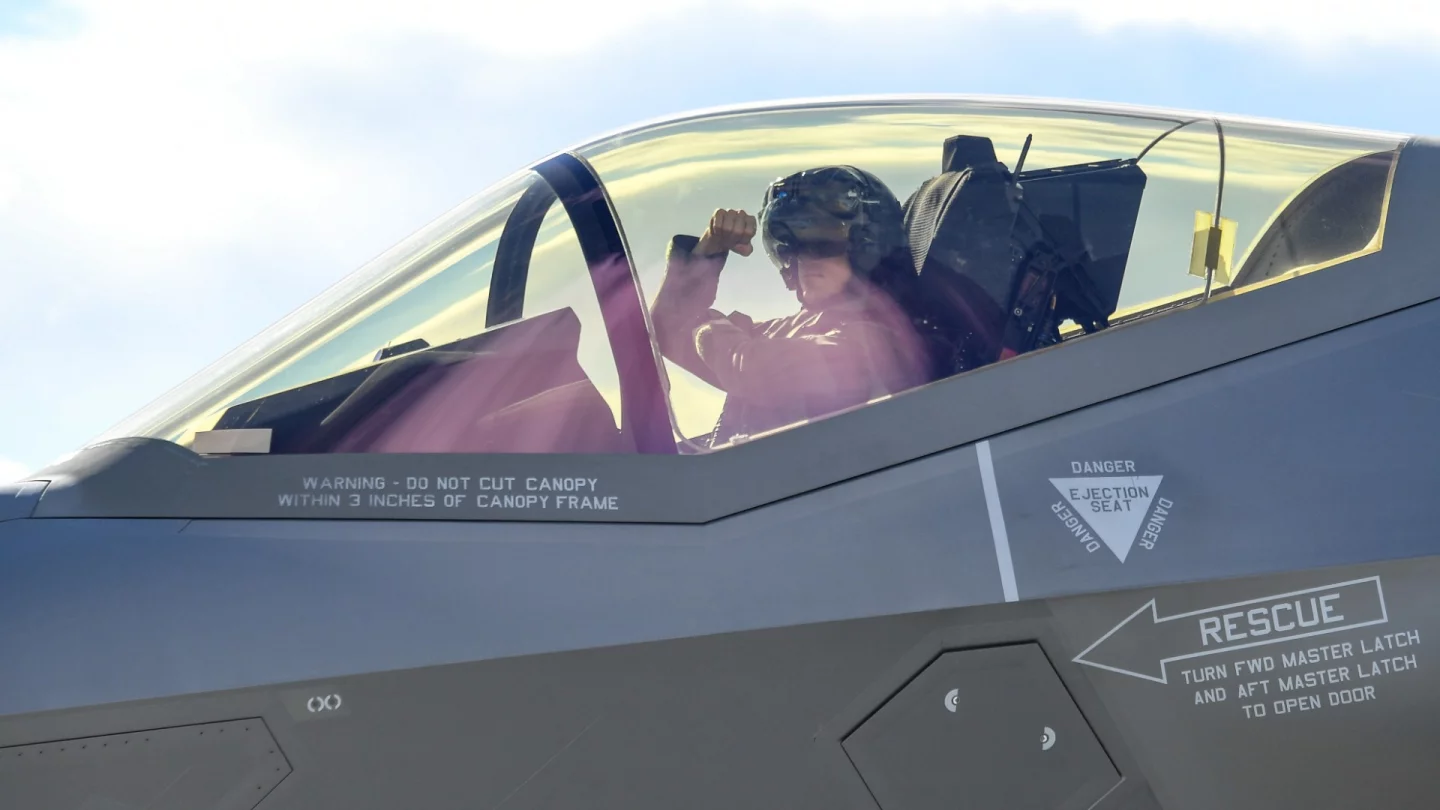 An F-35A Lightning II pilot from the 388th Fighter Wing's 4th Fighter Squadron prepares to launch during Red Flag 19-1