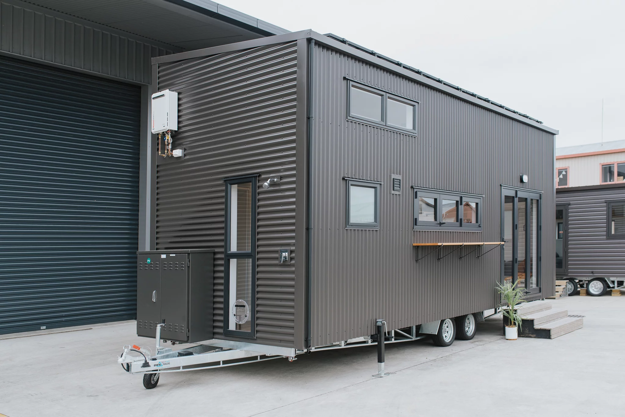 Cyril the Tiny House is based on a double-axle trailer that can be detached from the home if it's being installed permanently