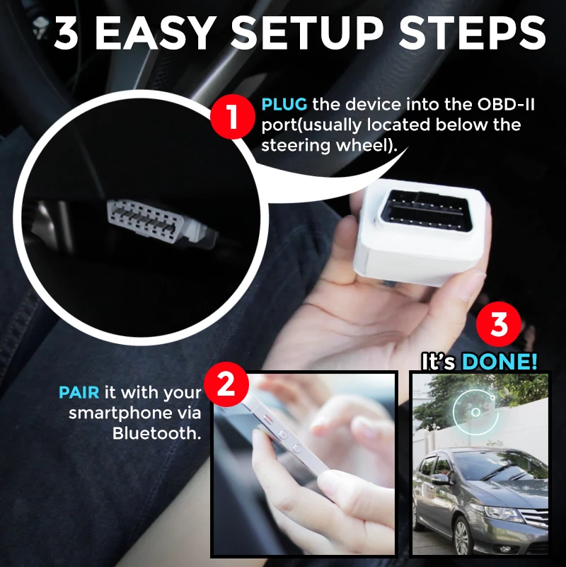 Once synced, the Drivebot provides real-time vehicle diagnostics and recommendations