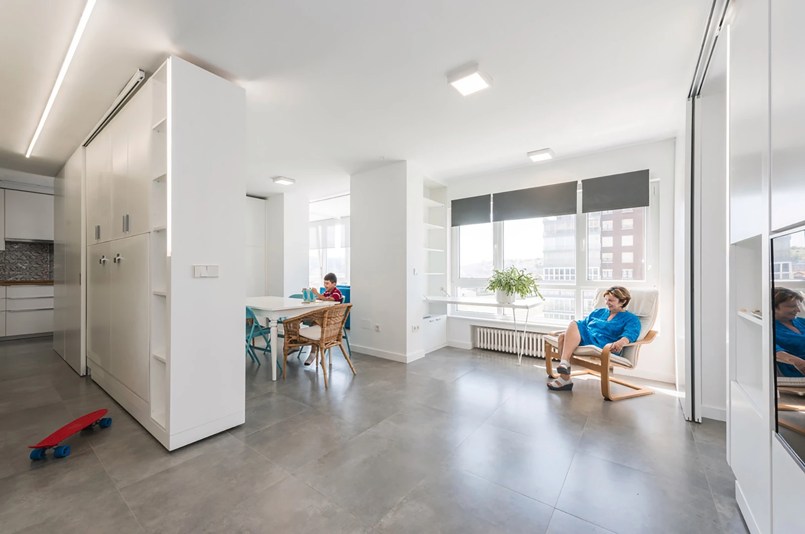 Movable walls, Murphy-style beds, and pull-out dividers create smaller units