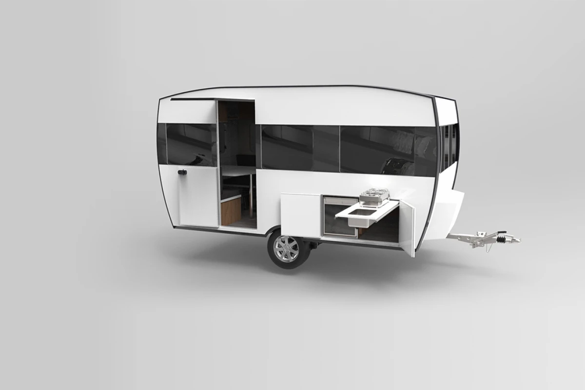 The Knaus Tabbert Travelino is a lightweight caravan concept
